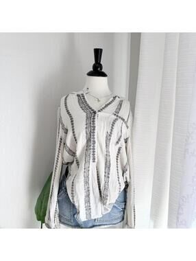 Free People Boho Gauze Button Top